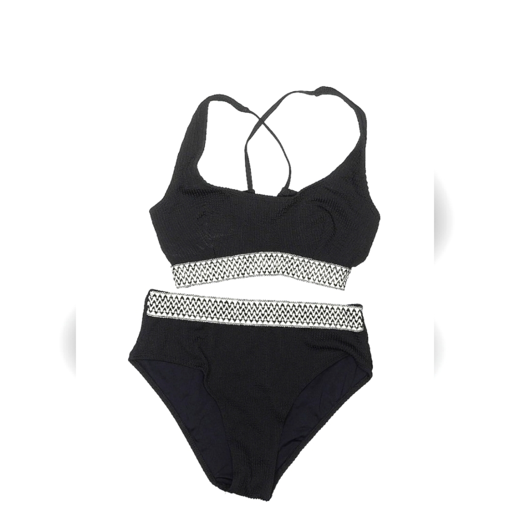 Cupshe Black and White Bikini Set Size M